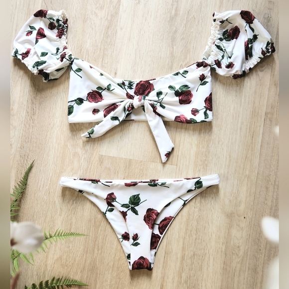 SAME Los Angeles Puff Sleeve Bikini - NWOT - Picture 1 of 9